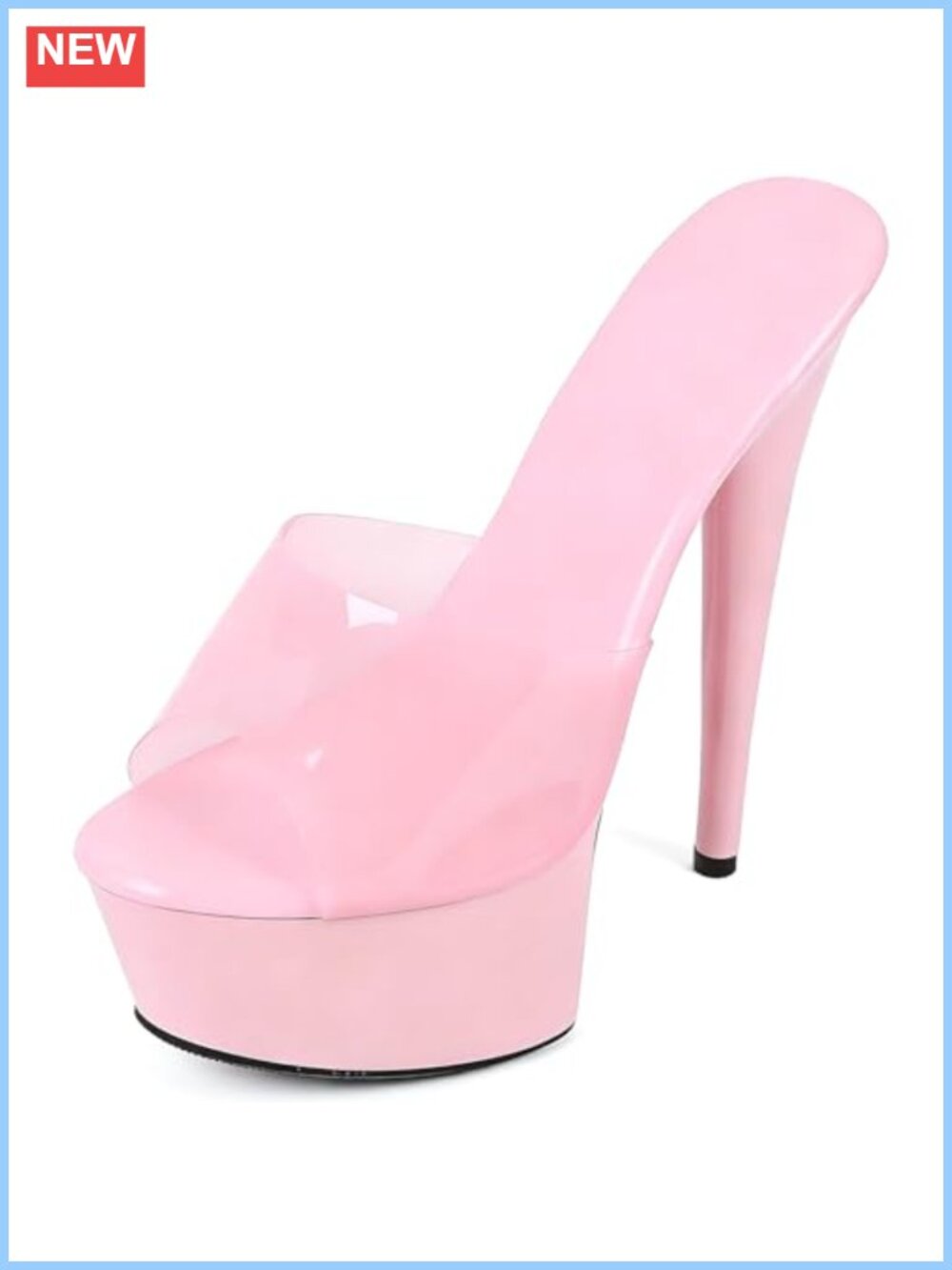 Women's Clear Peep Toe Stiletto Heels Sandals Slip On Platform Party Prom